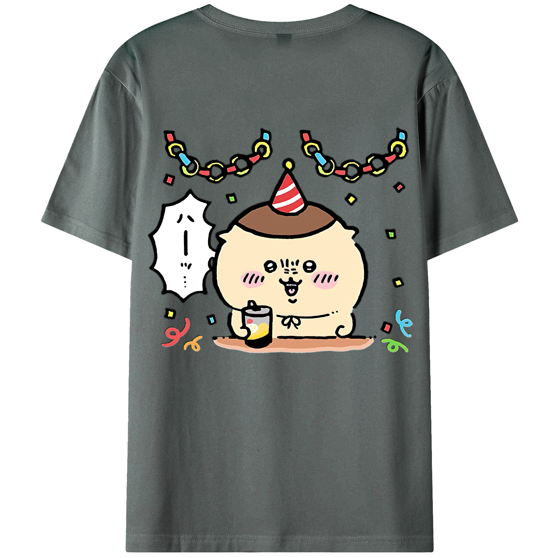 （画像用） ちいかわ くりまんじゅう Chii-kawa kuri manjū 綿100％半袖Tシャツ（背面プリント）